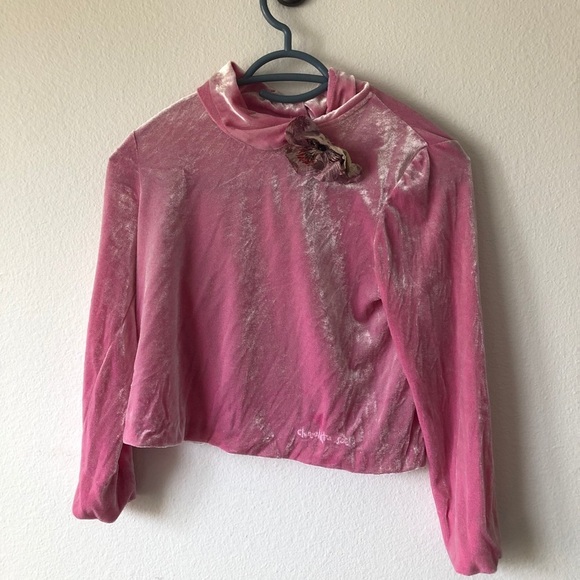 Y2K Chocolate Soup Matching Pink Velvet Top and Pant Set - Picture 1 of 6